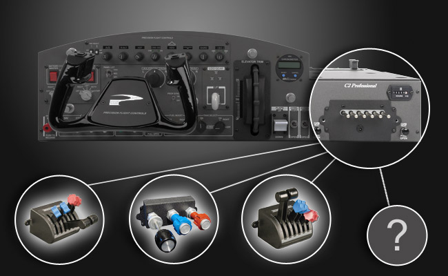 FSC PFC C2 CONSOLE BEECH YOKE INTERCHANGEABLE THROTTLES